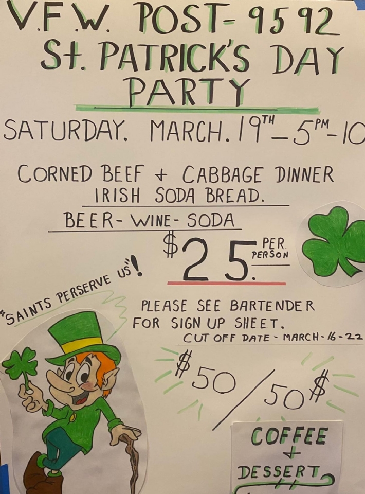 St Patrick's Day Party Information
